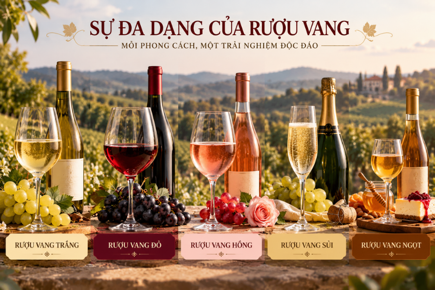 Sự đa dang của rượu vang