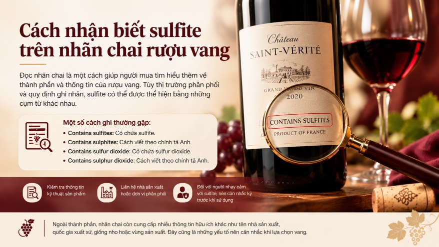 Hướng dẫn nhận biết sulfite trên nhãn chai rượu vang